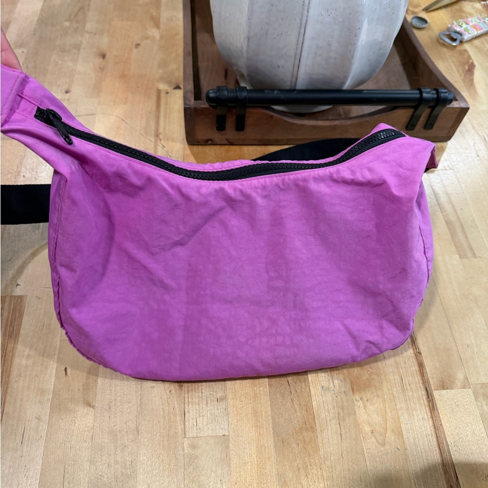 BAGGU Crossbody Bag in Bright Pink with Black Strap - Picture 2 of 13